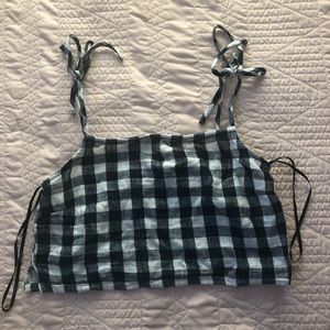 Forever 21 Gingham Tank (Navy Blue & White)